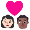 Couple with Heart- Woman- Man- Light Skin Tone- Medium-Dark Skin Tone emoji on Microsoft